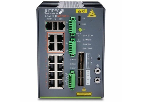 Juniper EX4100-H-12MP with Power Supply And Din Rail Kit.
