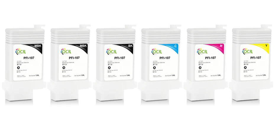 6x130ML PFI107 Refillable Cartridge For Canon iPF670 iPF680 iPF780Printer