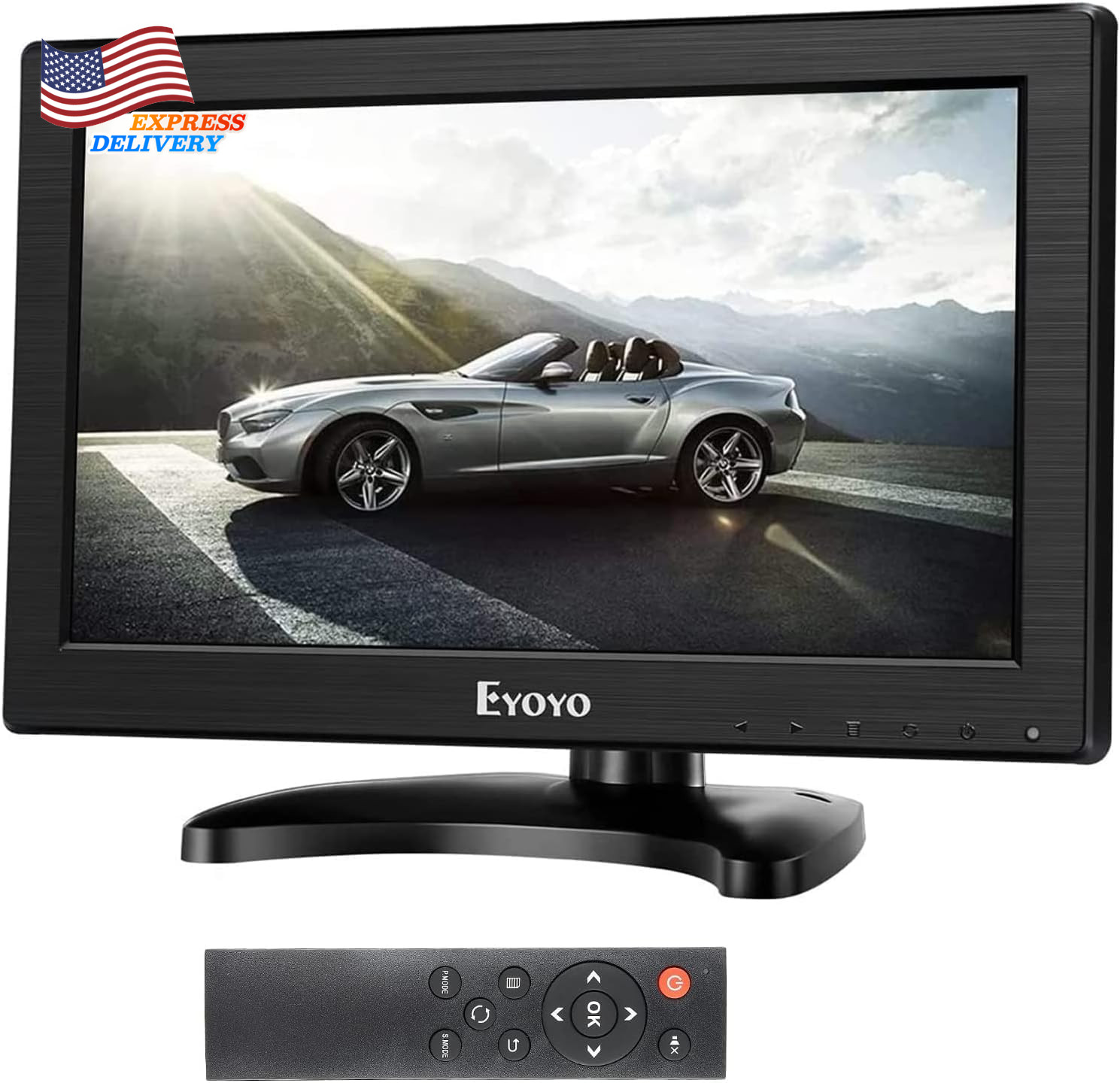 12" In TFT LCD Monitor w/AV HDMI BNC VGA Input 1366X768 Portable Mini HD Color