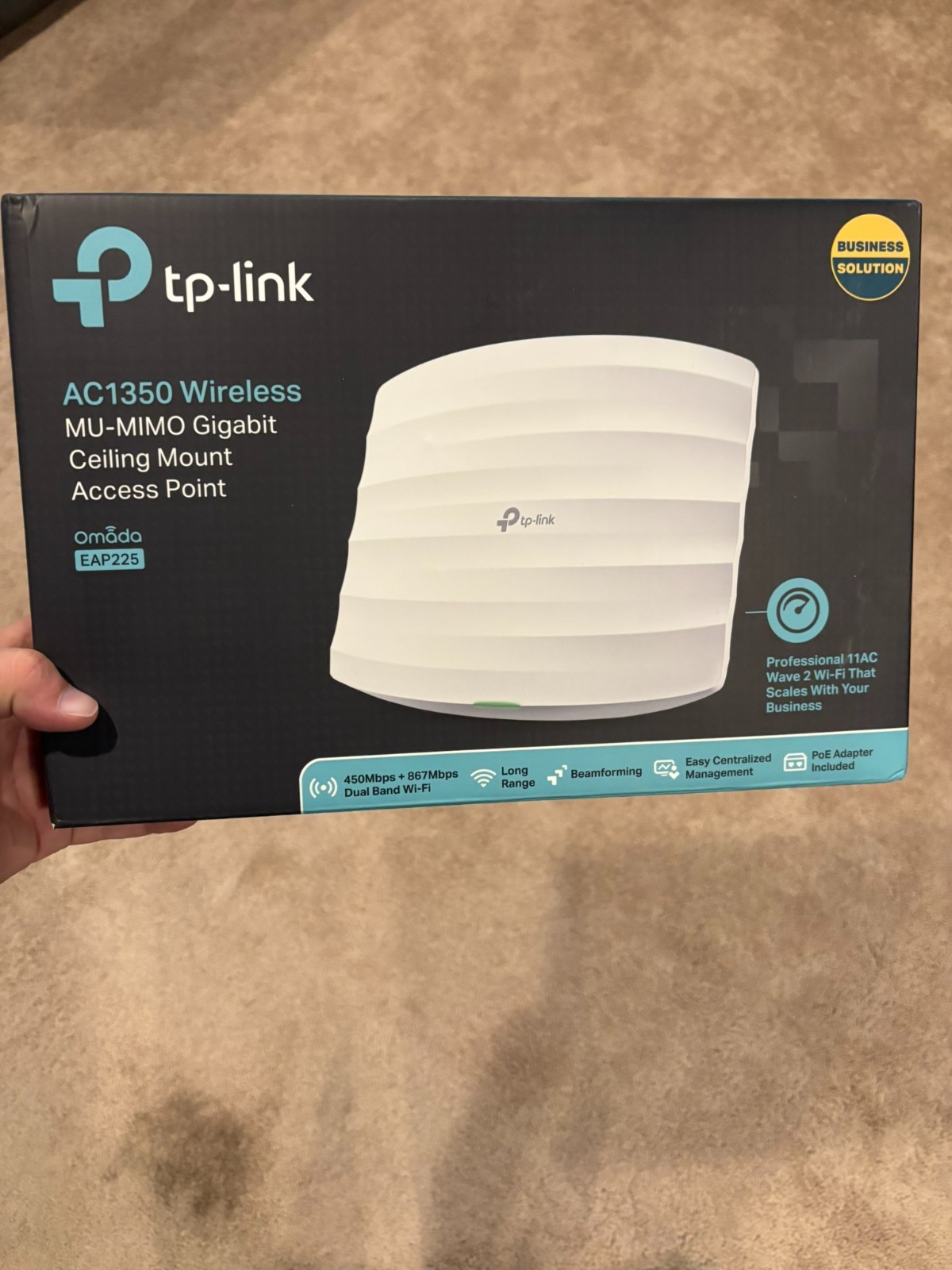 TP-Link AC1350 (EAP225) Wireless MU-MIMO Gigabit Ceiling Mount Access Point
