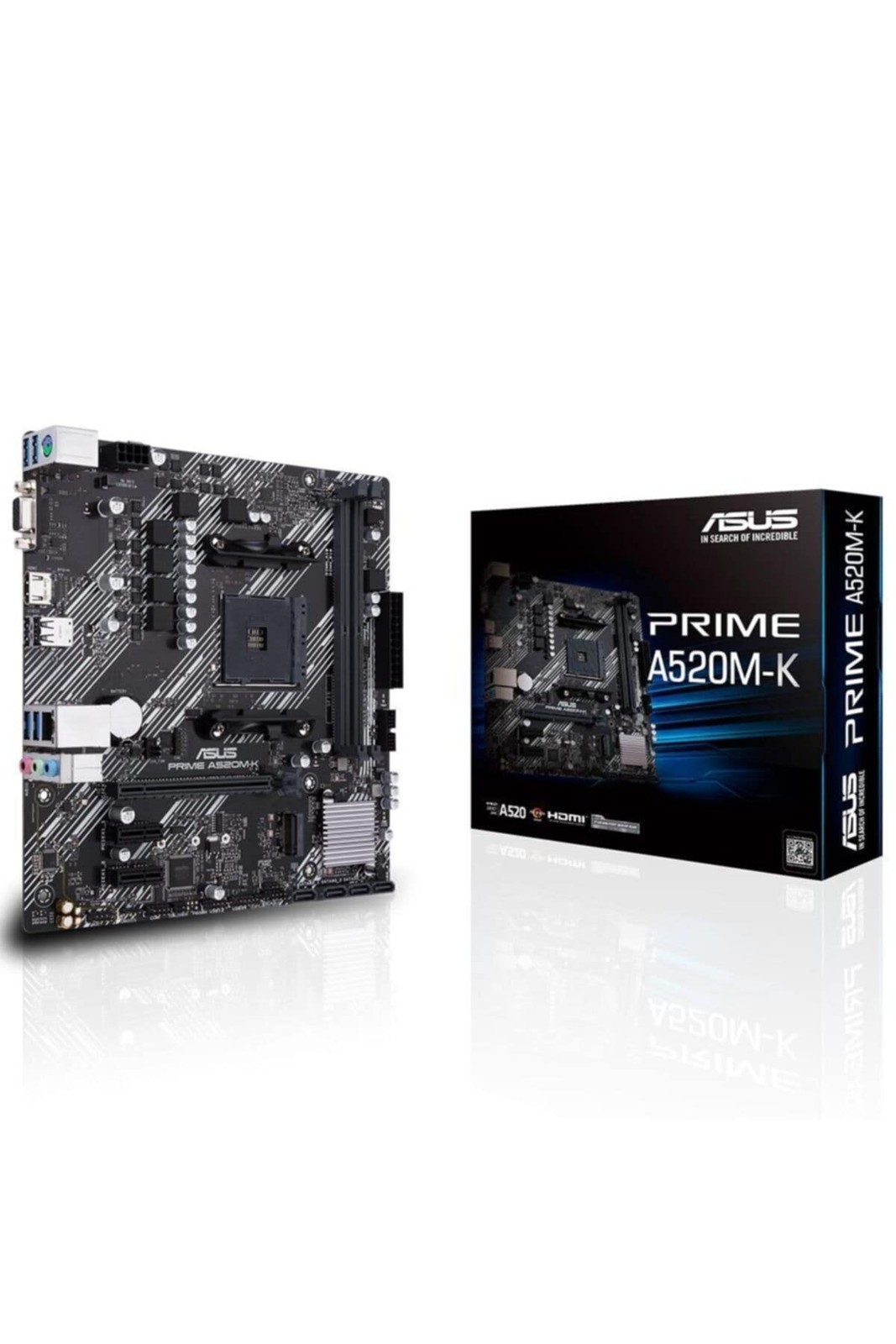 ASUS PRIME A520M-K, AMD AM4, MATX, 64GB DDR4, 2 X DIMM, D-SUB, HDMI, PCIE Prime