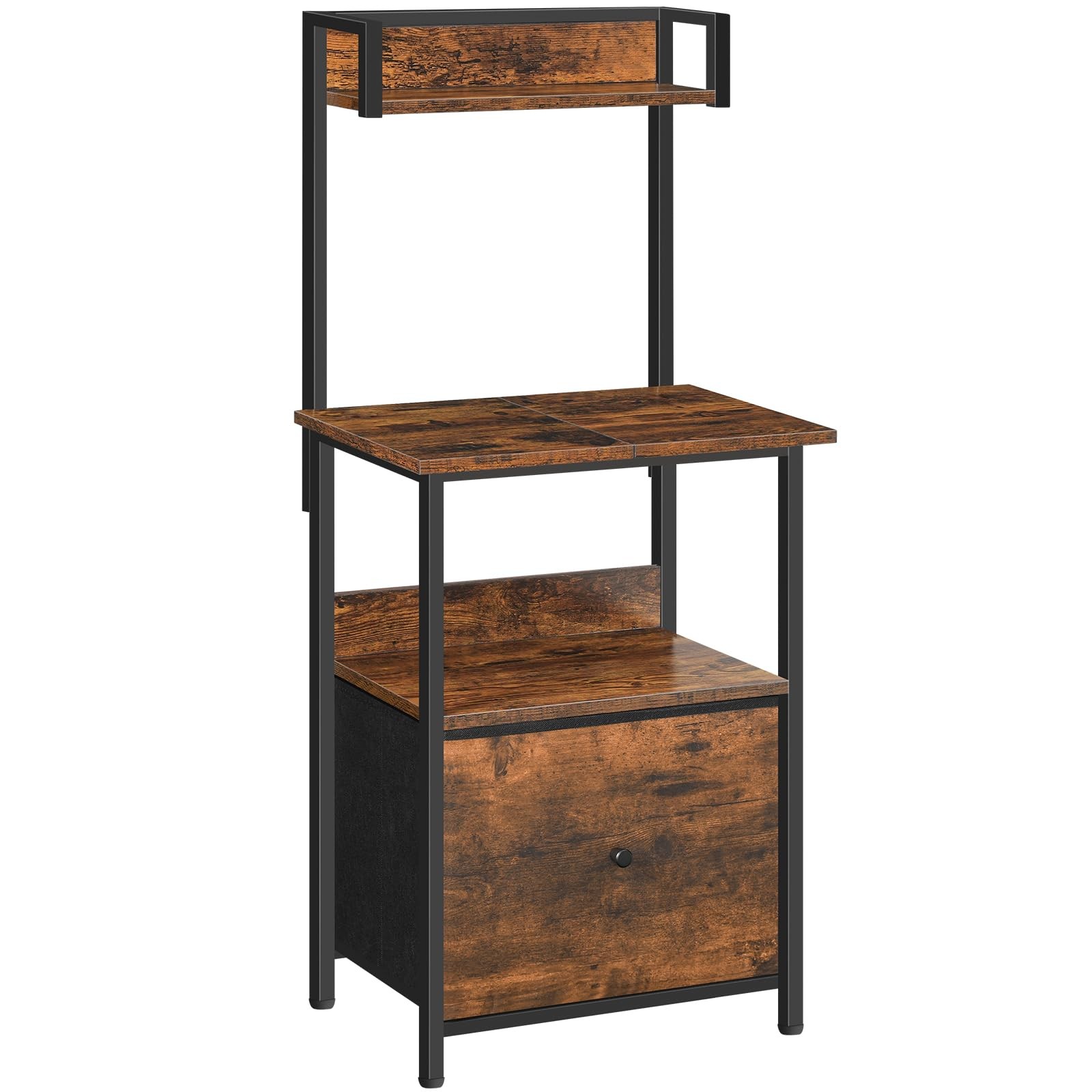 MAHANCRIS Printer Table with Storage, Home Printer Stand with File Cabinet, F...