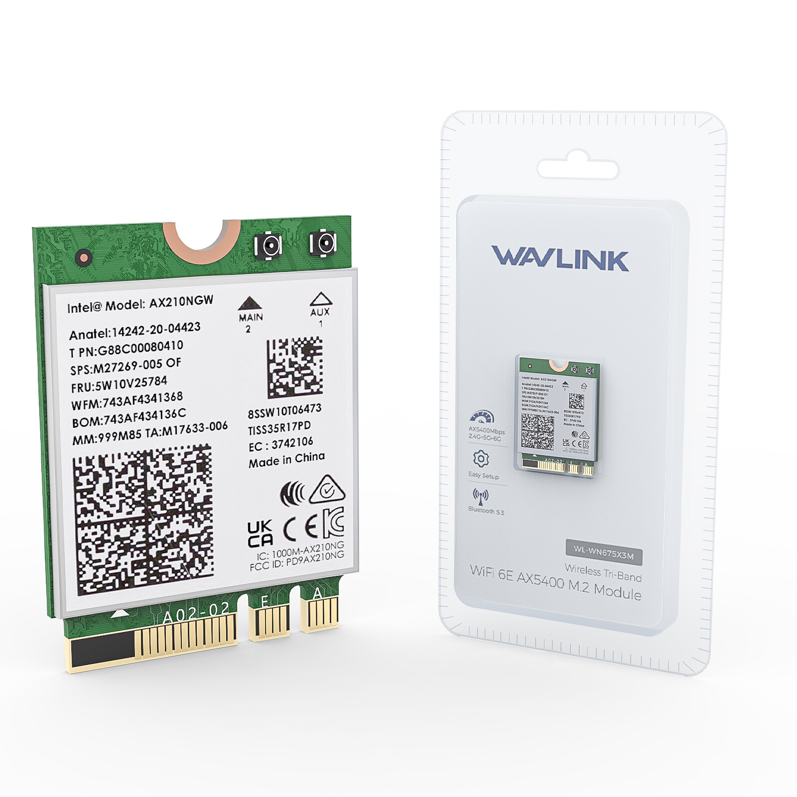 WiFi 6E AX5400 Tri-Band Intel AX210 Network Card Bluetooth 5.3 Ultra-Low Latency