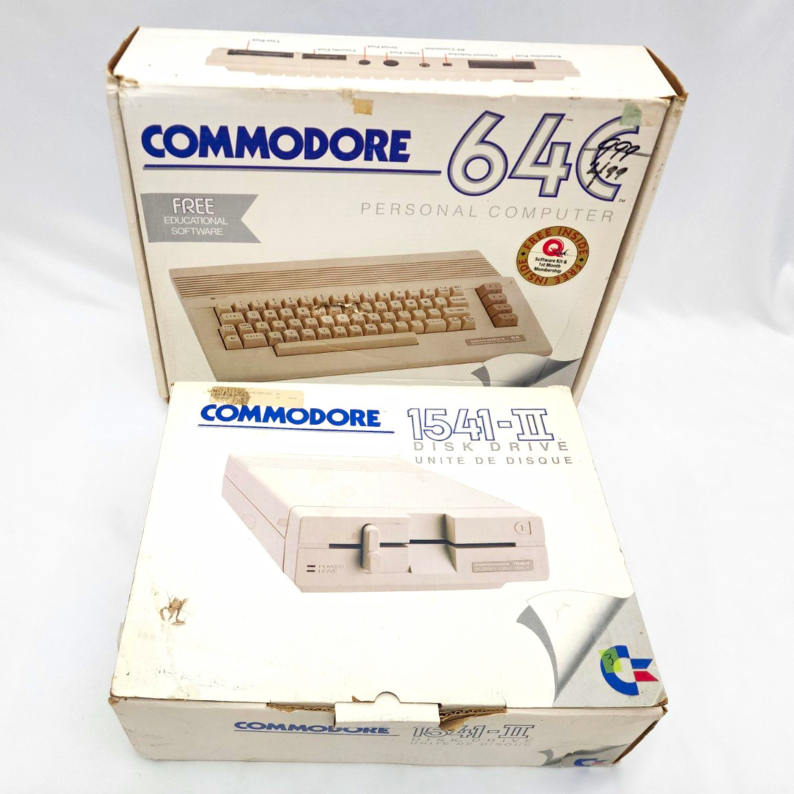 Commodore 64C GEOS + 1541-II Drive Matching Serial Box Manuals Disks Untested