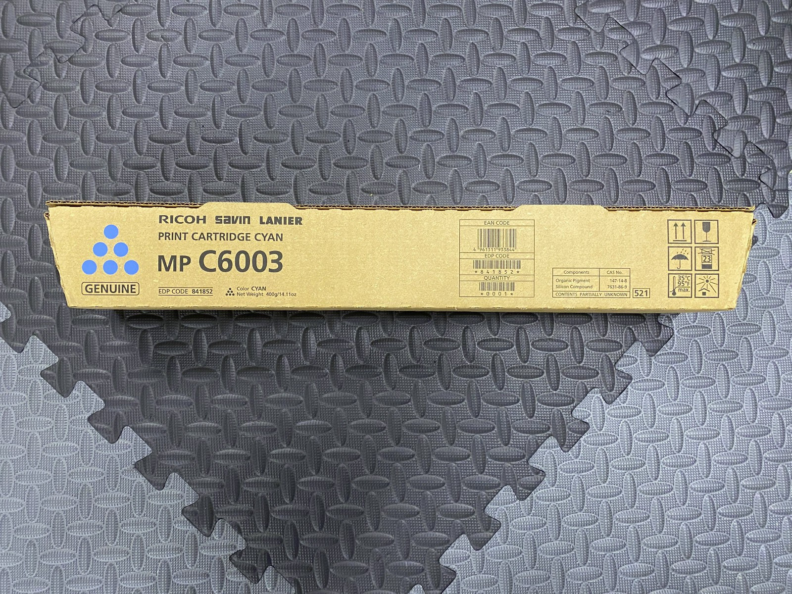 Genuine Ricoh Savin Lanier MP C6003 Cyan Toner Cartridge 841852 Brand New OEM