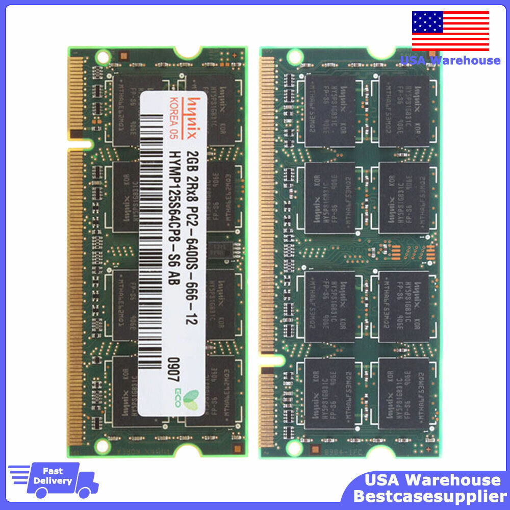 OEM 2GB RAM For hynix 2Rx8 PC2-6400s 666-12 DDR2 800MHz 200pin Laptop Memory RAM