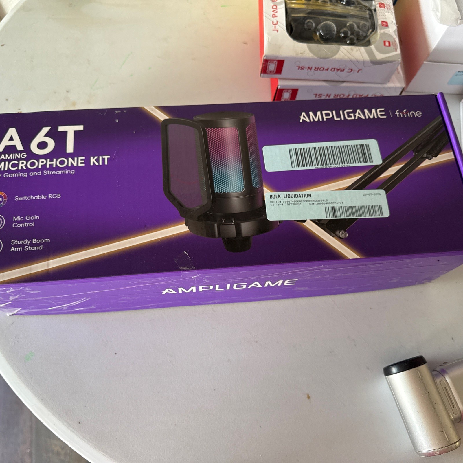 FIFINE AmpliGame A6T USB Gaming Microphone Kit RGB Boom Arm PS4 PS5 PC Mac