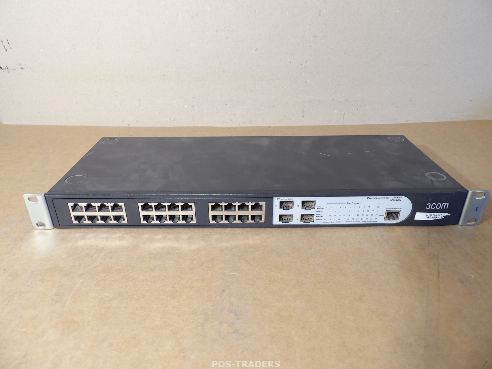 3Com Baseline Switch 2924-SFP Plus 3CBLSG24 24-Port Ethernet Switch + RACK EARS