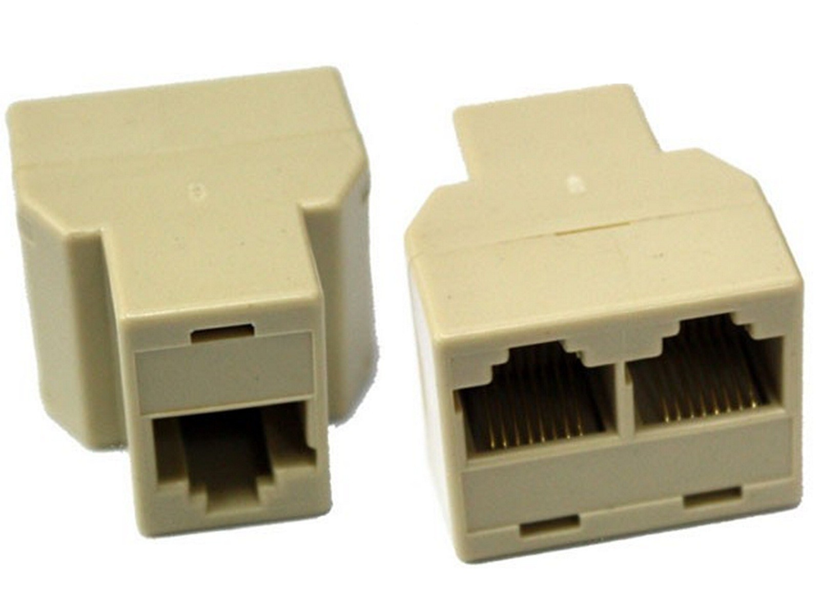 2X Pcs RJ45 CAT 5 6 LAN Ethernet Splitter Connector Adapter PC