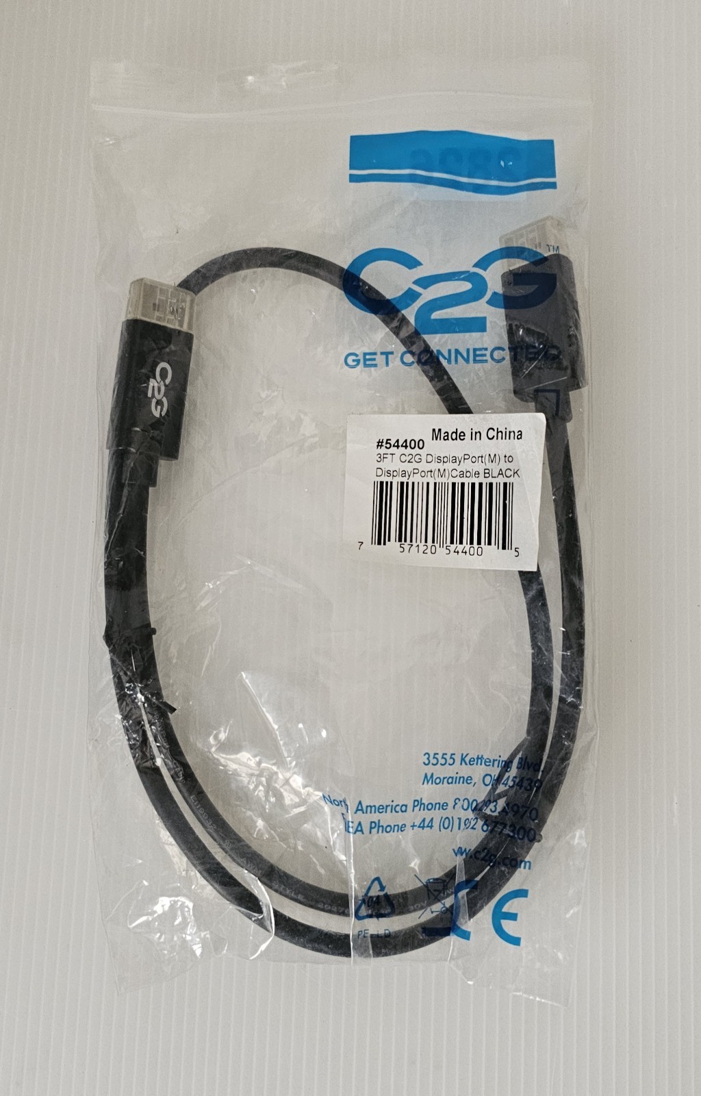New C2G DisplayPort (M) to DisplayPort (M) 3 ft.