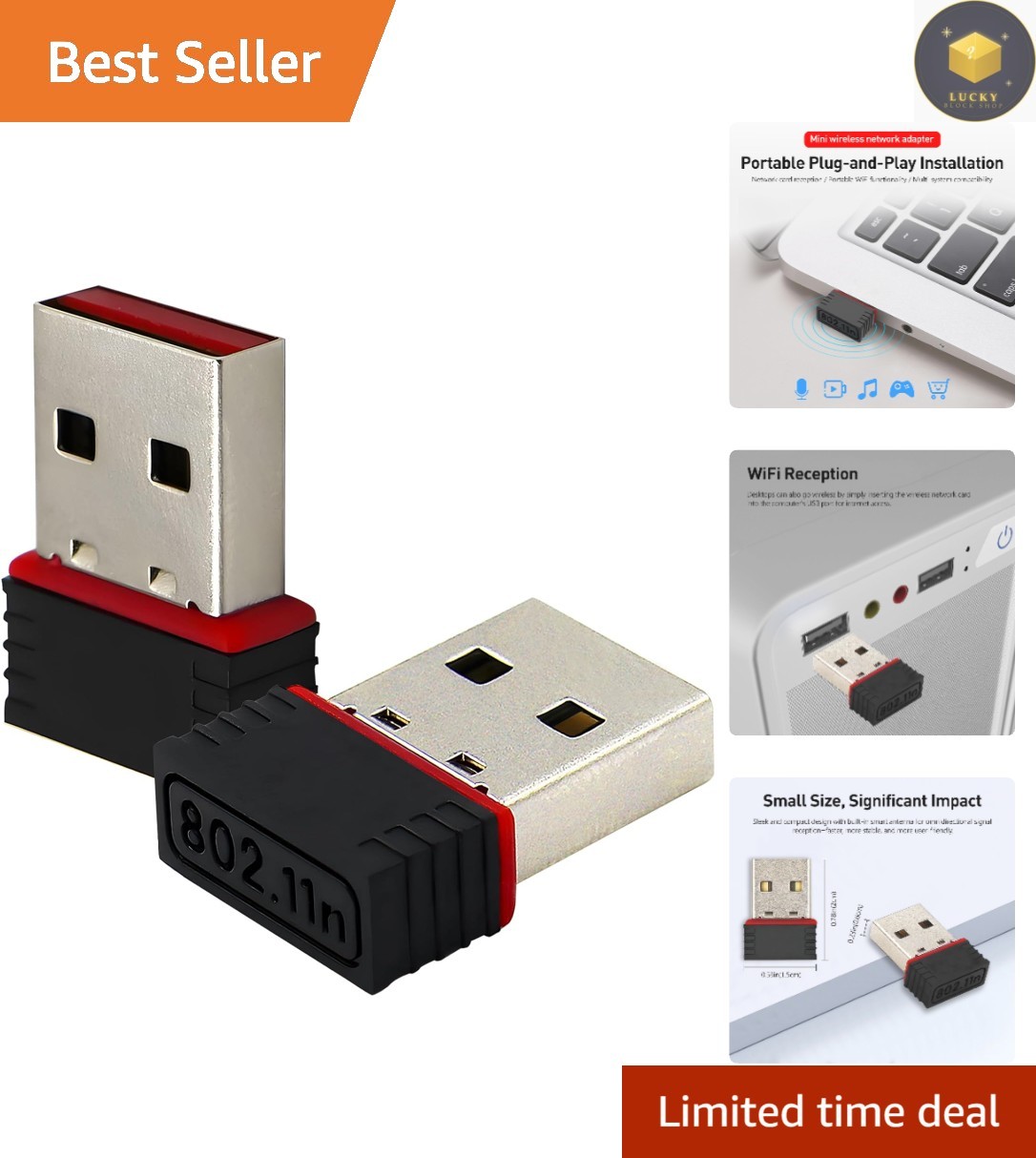 Reliable 150Mbps Wireless USB WiFi Adapter for Laptops & Desktops – Windows 10