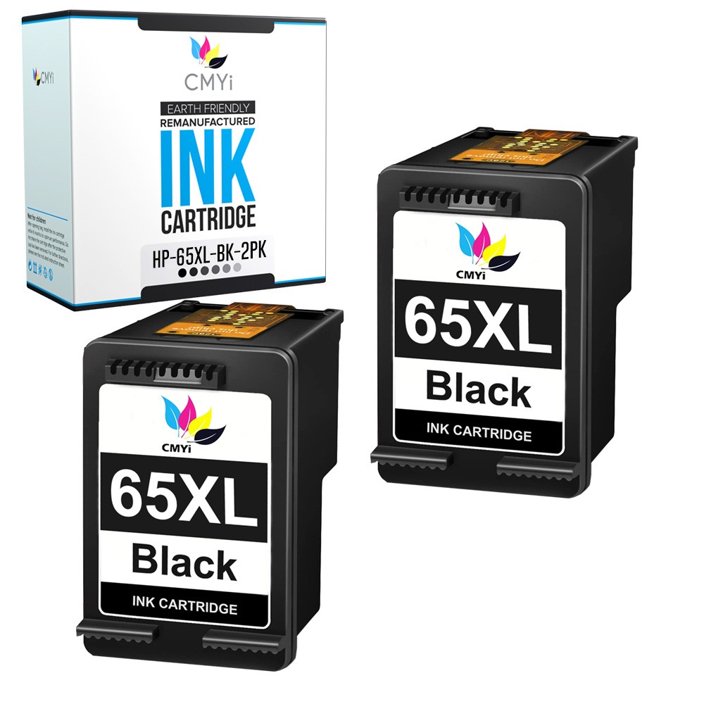2PK CMYi Compatible 65XL Black Ink Cartridge for HP DeskJet 2600 2620 2622 2624