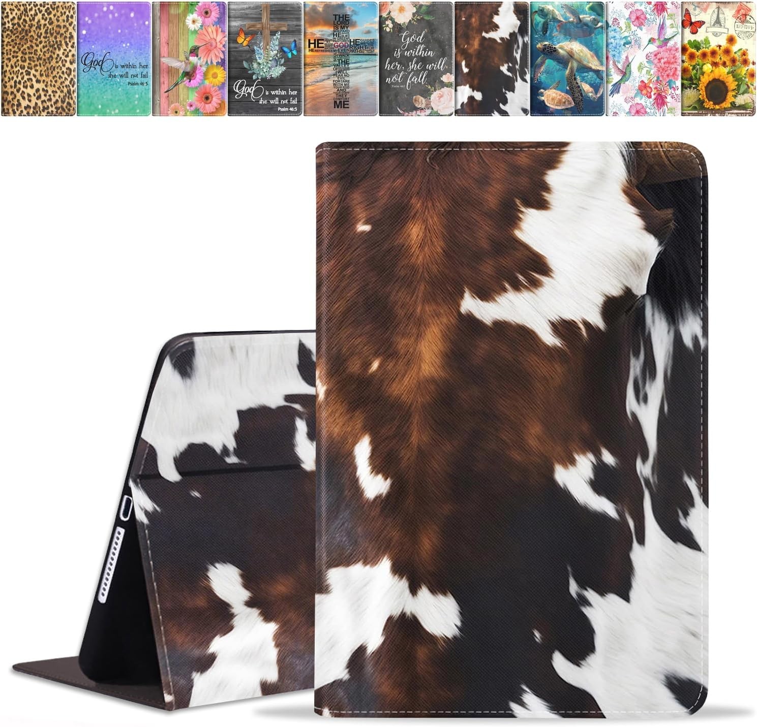 Premium PU Leather Folio Cover Case for Samsung Galaxy Tab A 10.1" 2019, Brown C