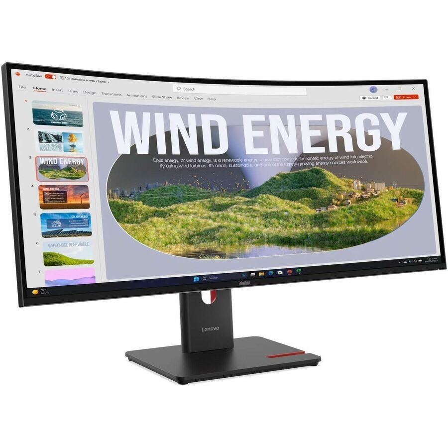 Lenovo ThinkVision T34WD-40 34" Class UW-QHD Curved Monitor 3440x1440 4ms 120Hz