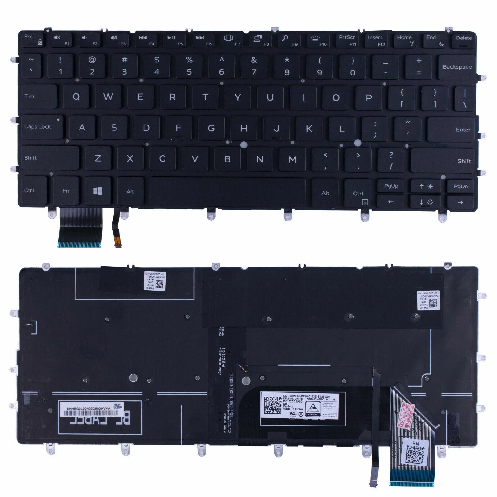 NEW OEM US Keyboard Backlit Black For Dell XPS 9370 9380 03CM18 3CM18