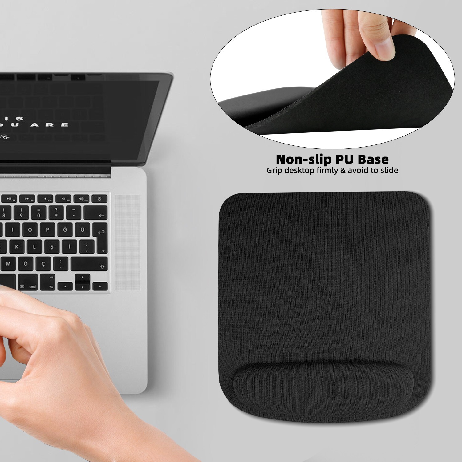 Slipproof Ergonomic Comfort Mouse Pad Mat Wrist Rest Support For Laptop PC Mac