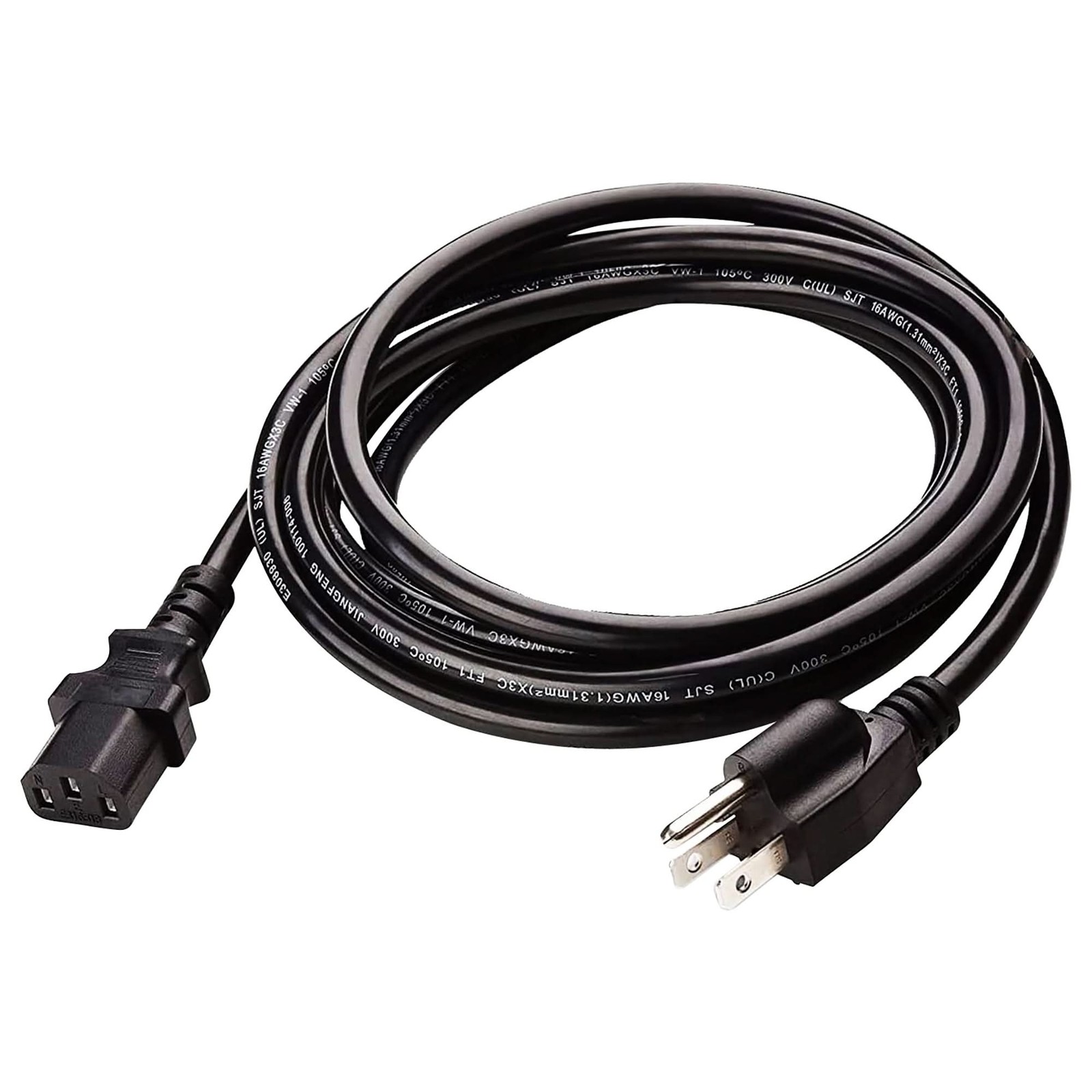 5Core AC Power Extension Cord C13 10Ft 3 Prong Adapter US Male - Female