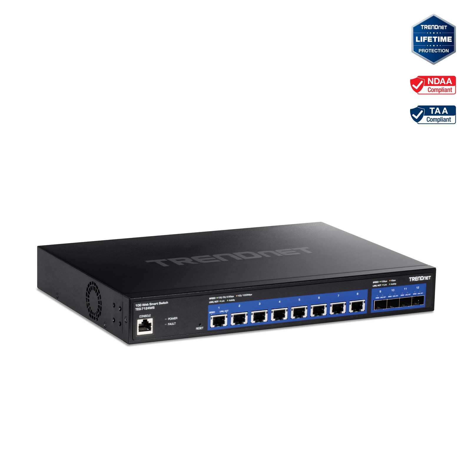 TRENDnet TEG-7124WS,12-Port 10G Web Smart Switch
