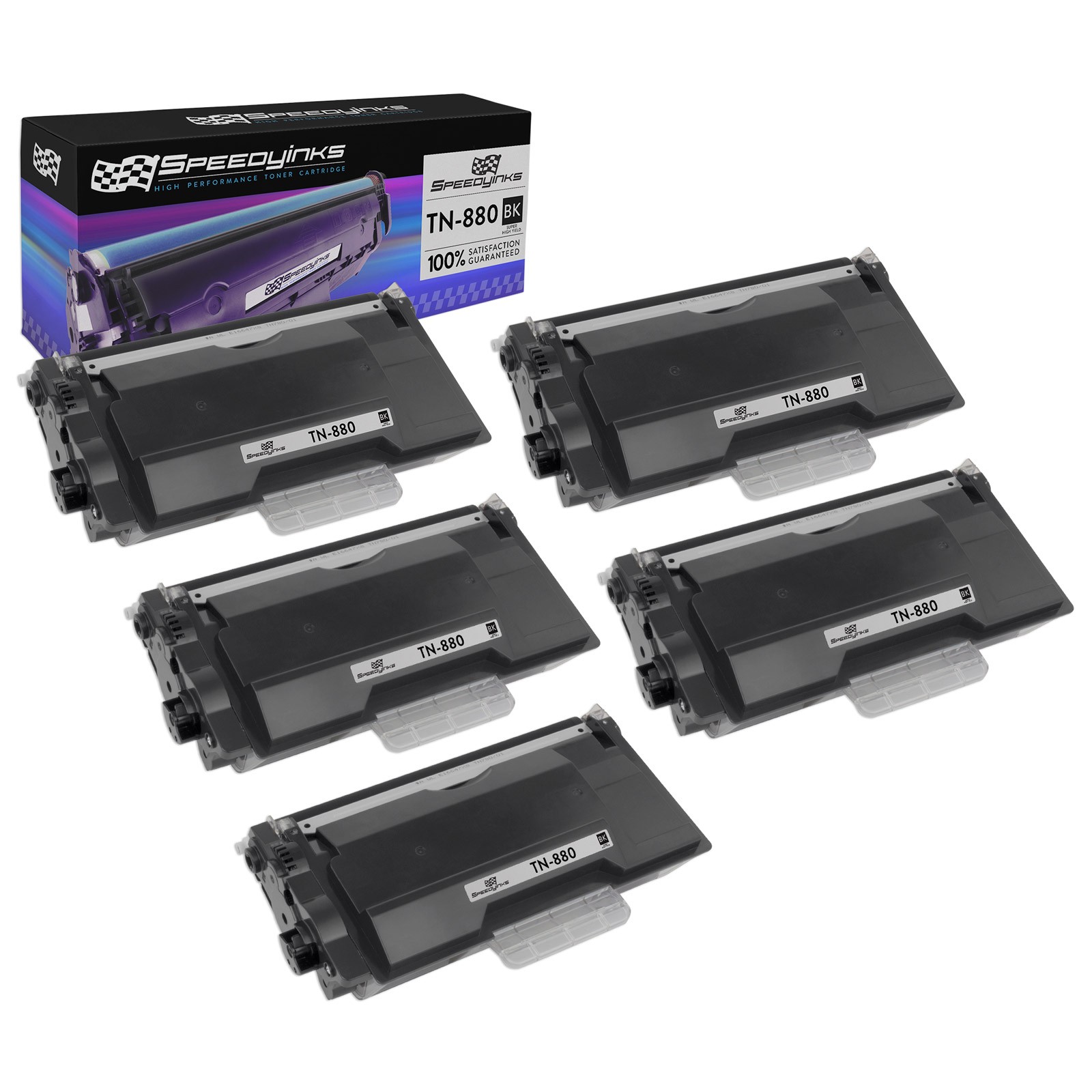 Compatible Toner Replacementfor Brother TN880 Super High Yield (Black, 5-Packs)