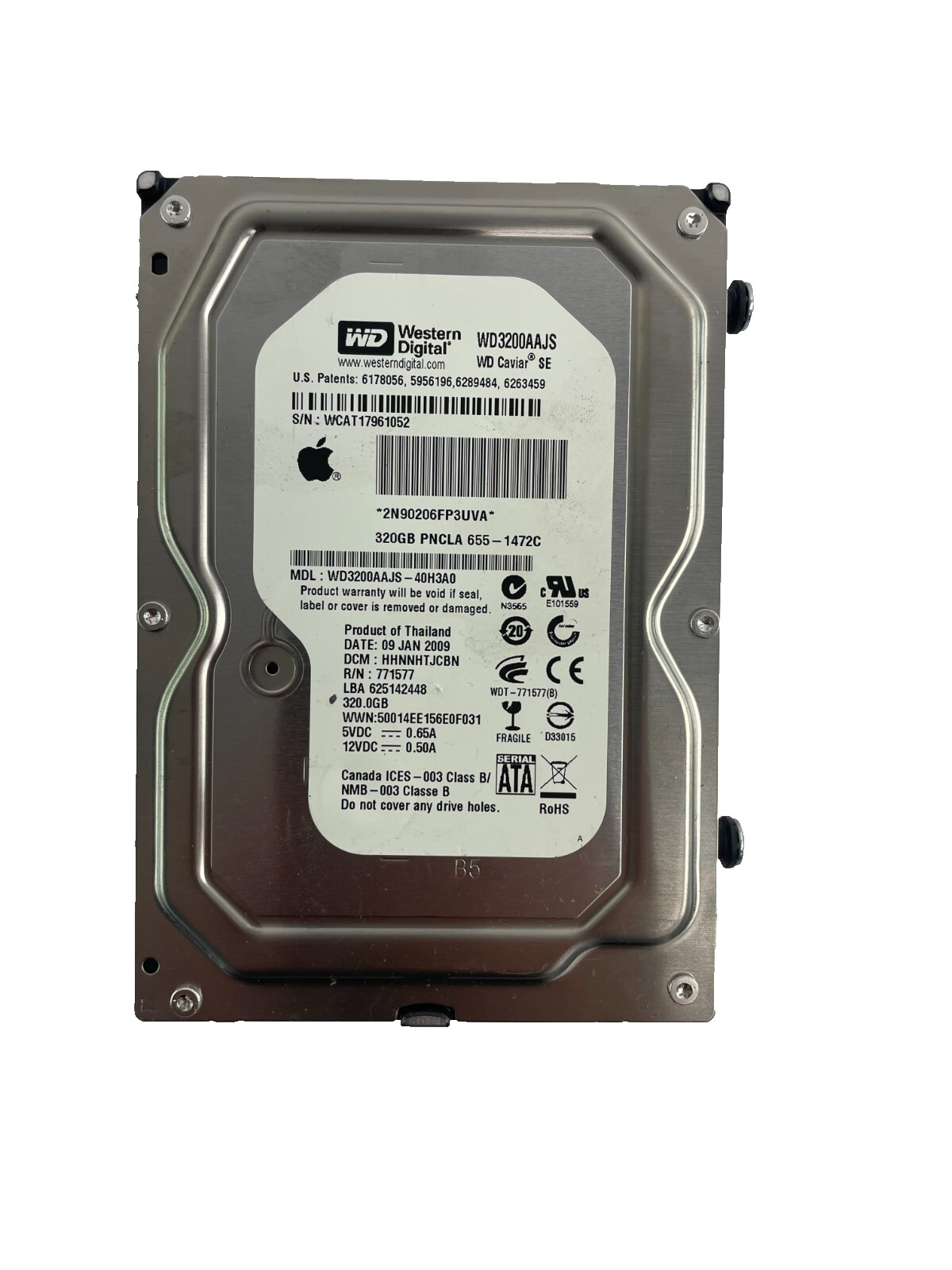 Western Digital Caviar Model WD3200AAJS - 40H3A0 Internal Hard Drive Cache 8MB