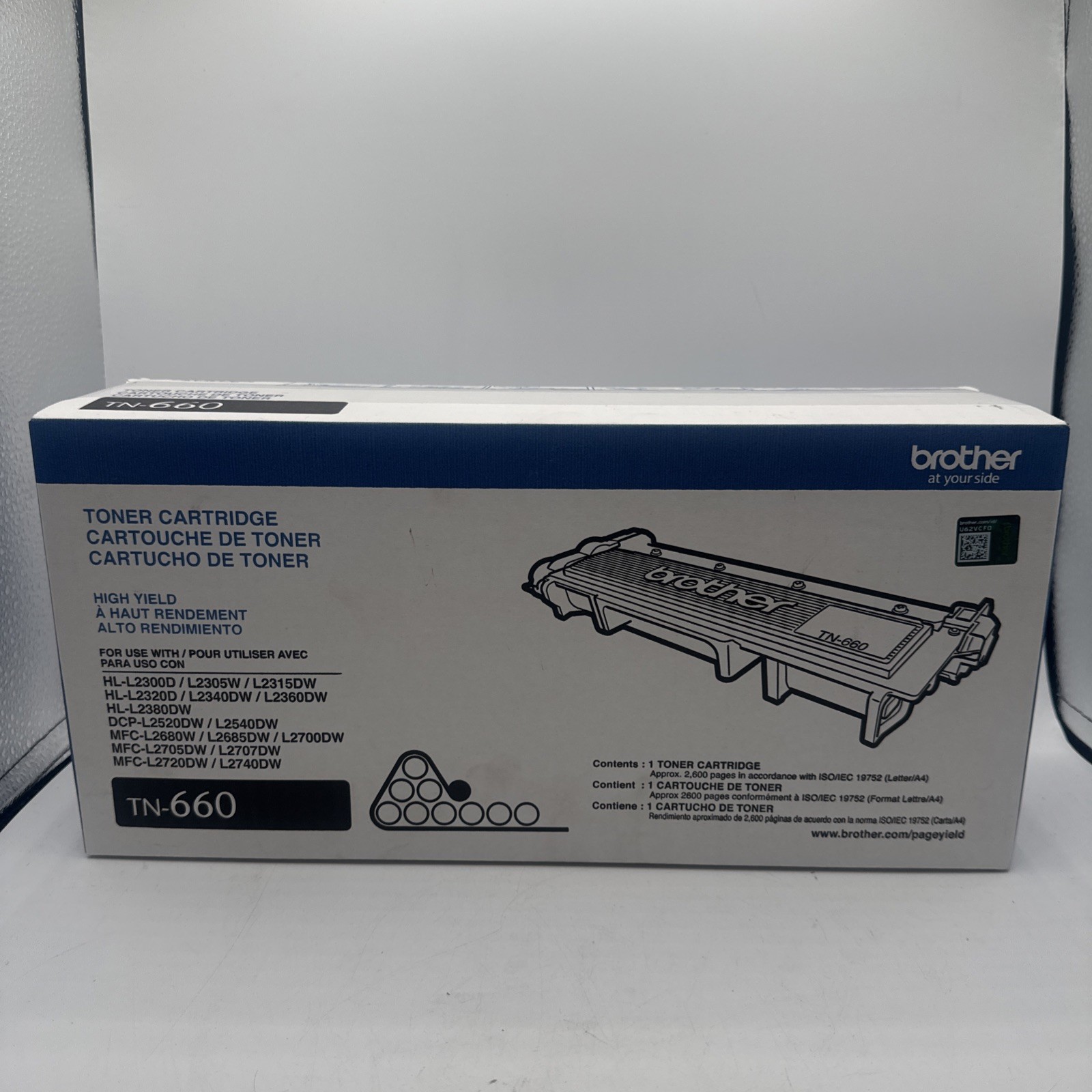 Genuine Brother TN660 Black High-Yield Toner Cartridge - Factory Sealed