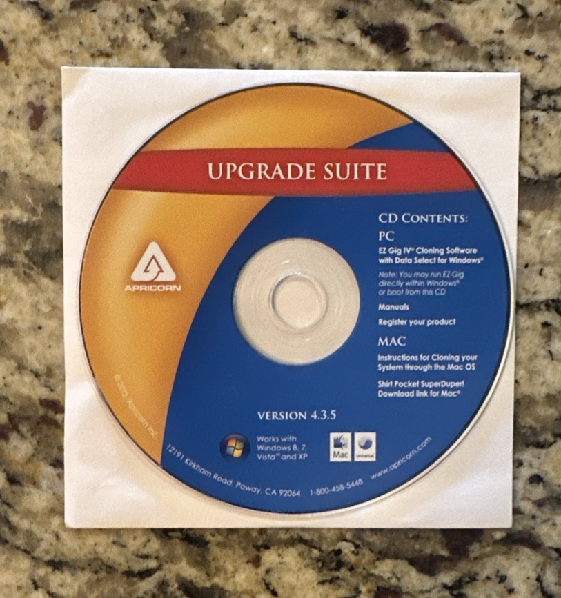 Apricorn EZ Gig IV 4.3.5 Upgrade Suite Cloning Software CD Windows Mac