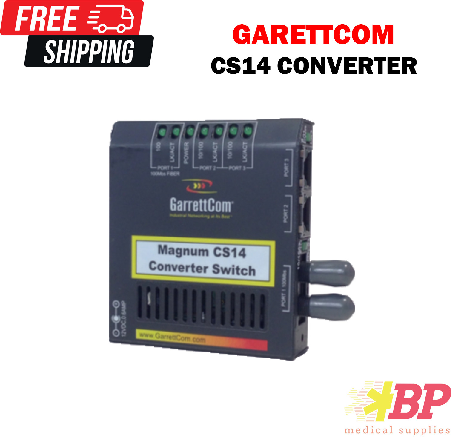 Garrettcom Magnum CS14 Converter Switch with 100 Mb Fiber - 12VDC