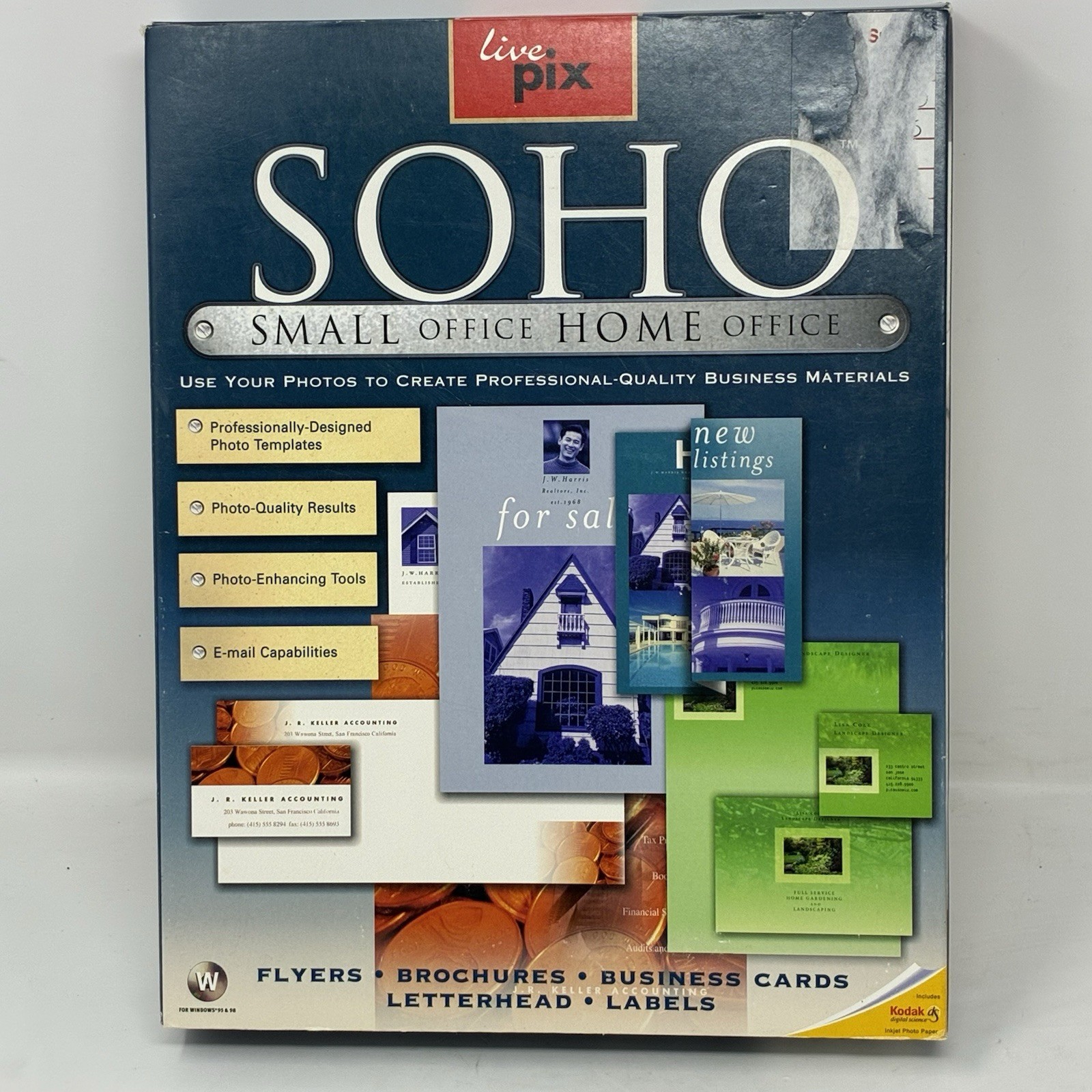 VINTAGE SOHO Live Pix (PC, 1998) Retail Big Box Creativity Software Win 95 / 98