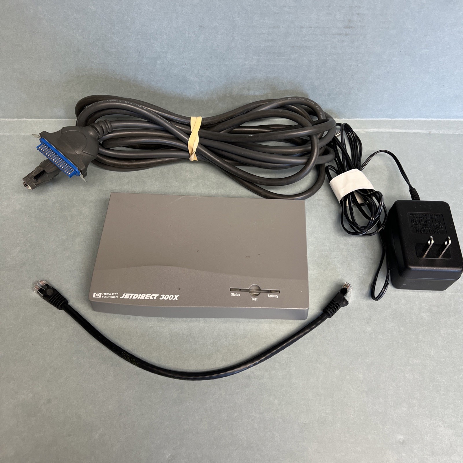 Hp JetDirect 300X External Print Server J3263A Power Supply And Cables