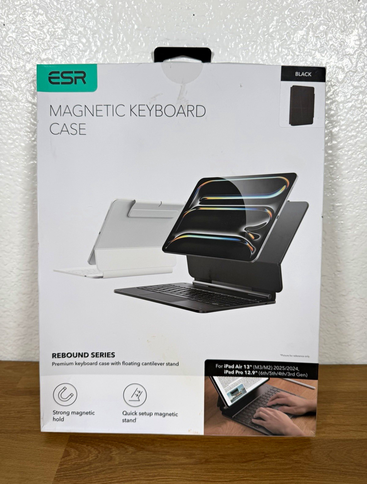 ESR Rebound Magnetic Bluetooth Keyboard Folio Case Black iPad Air 13/Pro 12.9