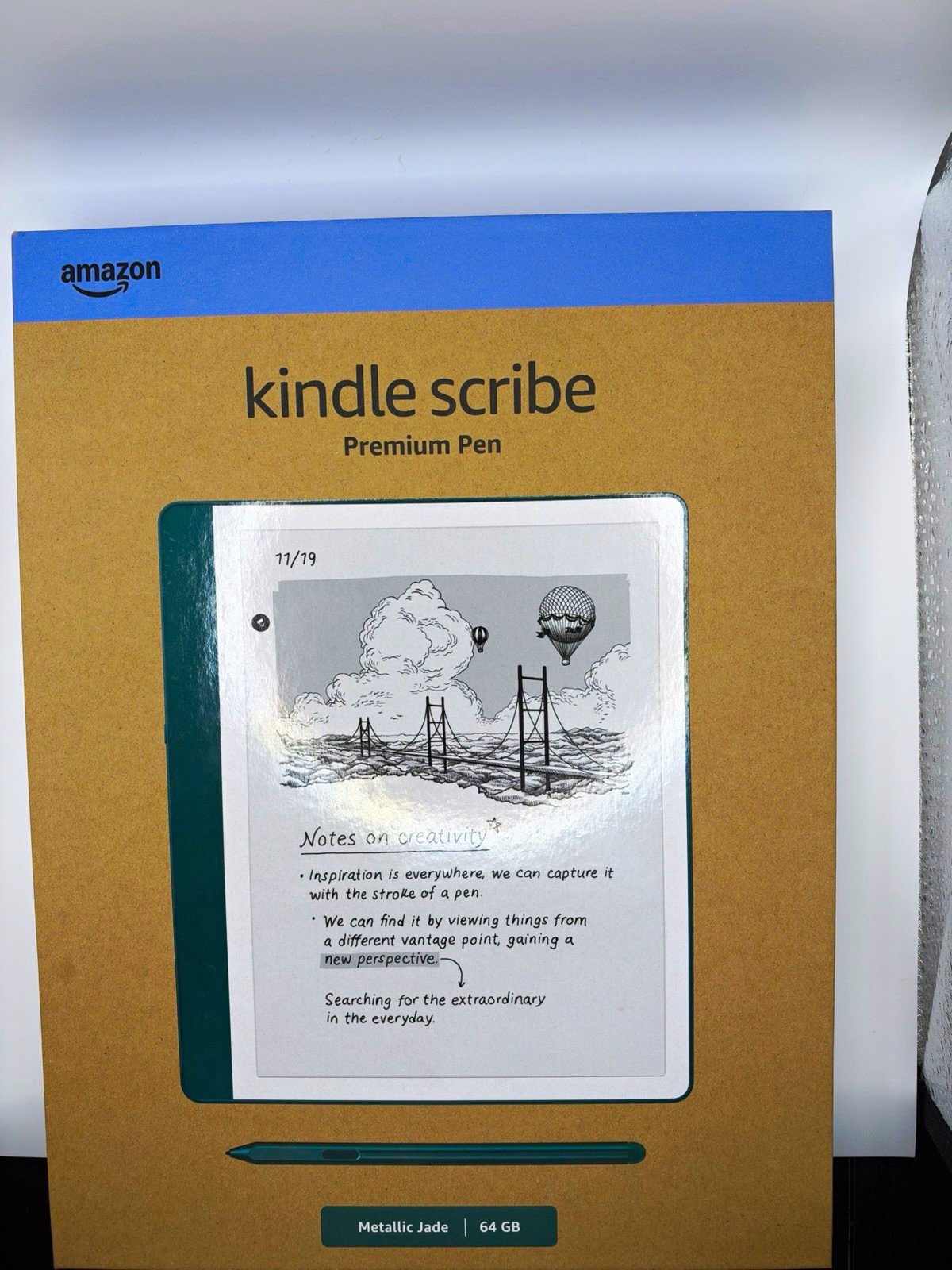 Bundle Amazon Kindle Scribe + CASE 64GB 10.2in Metallic Jade w/ Premium Pen