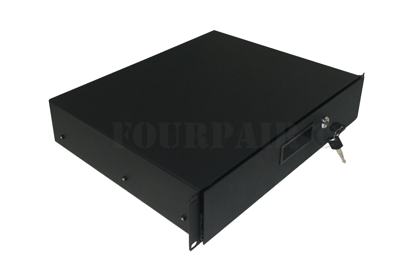 2 Space 2U Heavy-Duty 19" Lock Locking Deep Rack Mount Drawer DJ Rack Road Case