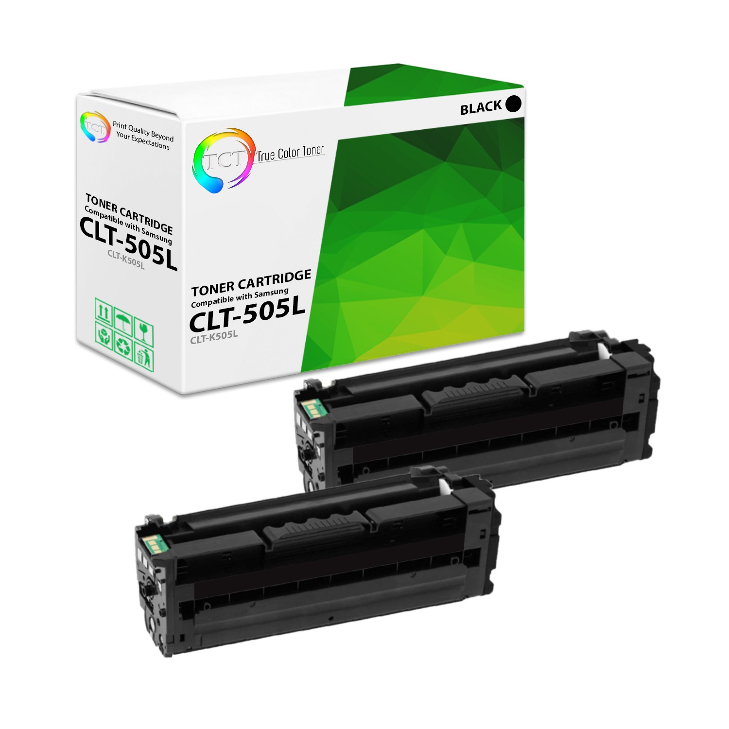 TCT 2PK CLT-K505L Black Toner Cartridge Set For Samsung ProXpress C2620DW C2670