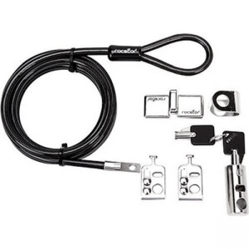 Rocstor Rocbolt Desktop and Peripherals Security Locking Kit with 8  Cable and K