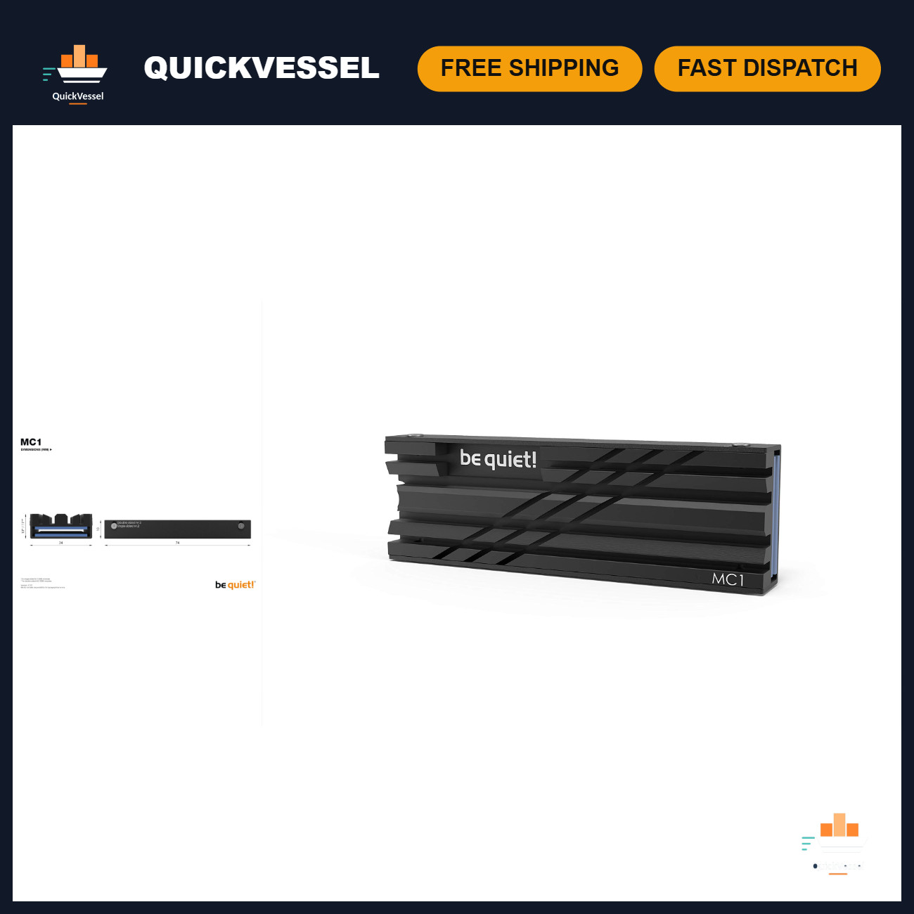 M.2 SSD Cooler Heatsink for 2280 Modules, Single & Double Sided, Efficient Cooli
