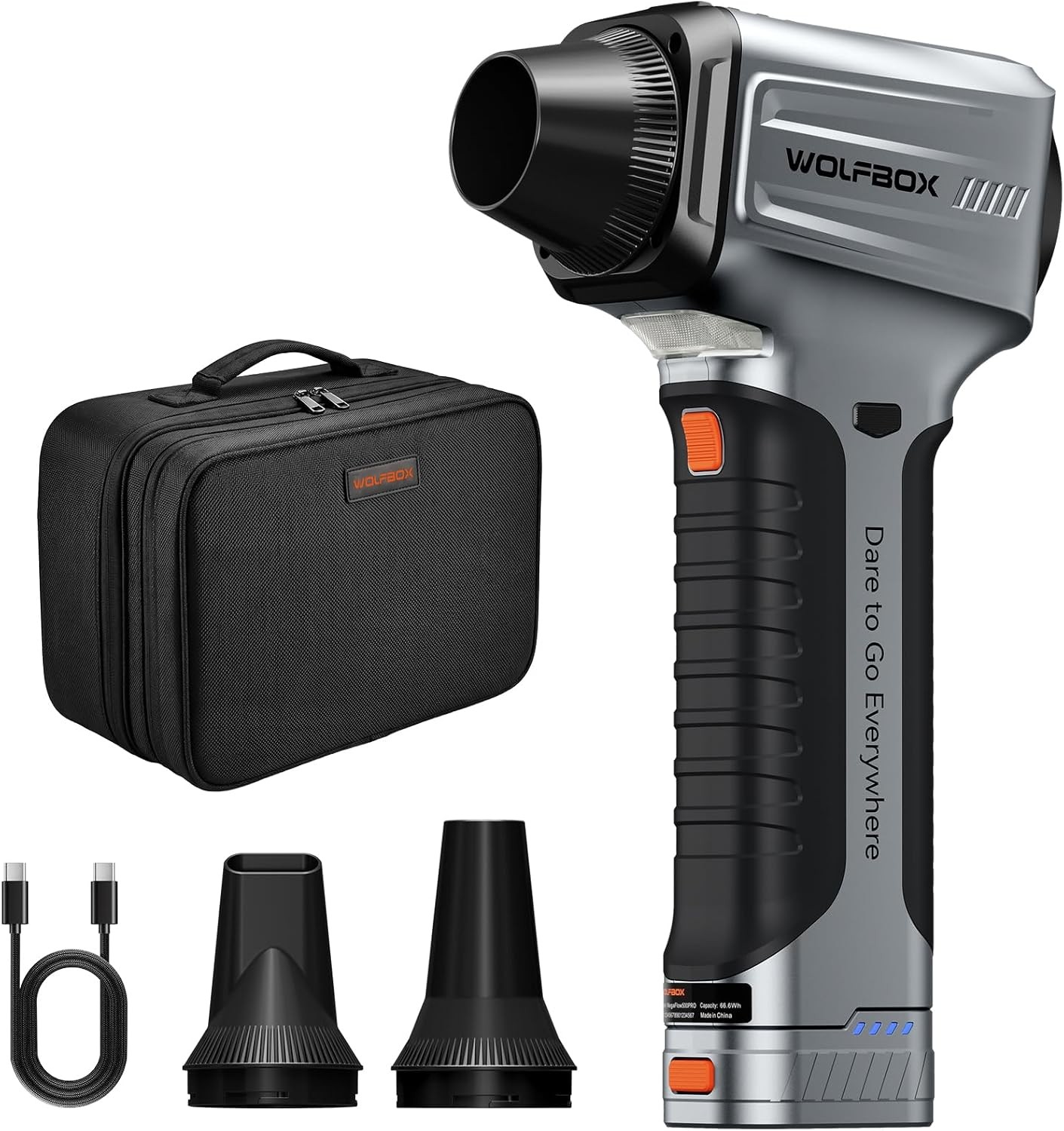 WOLFBOX MegaFlow500PRO Air Duster Leaf Blower Cordless Portable Dust Cleaner