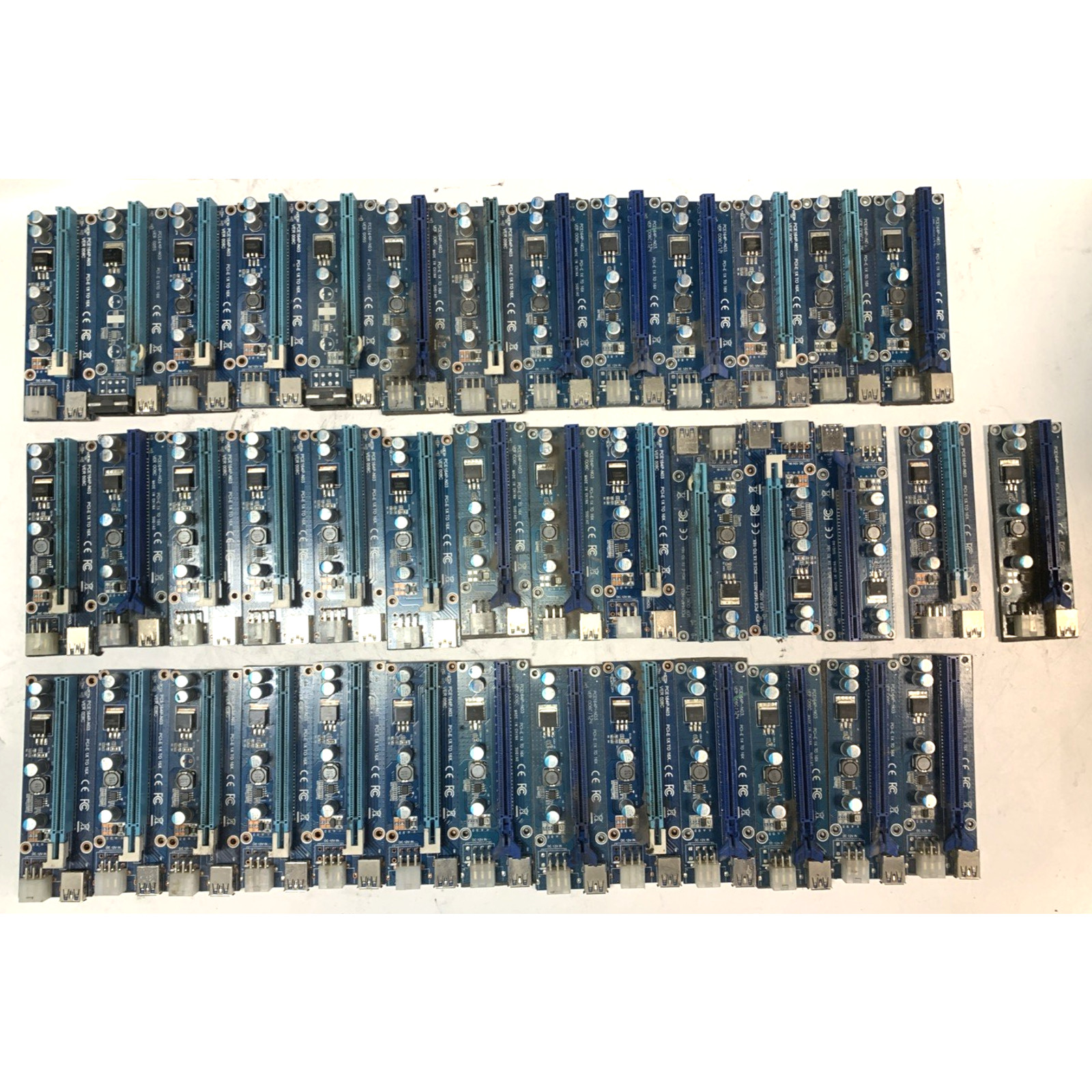 Lot 80 PCI-E 1x to 16x Powered USB3.0 GPU Riser Extender Various Brands Versions