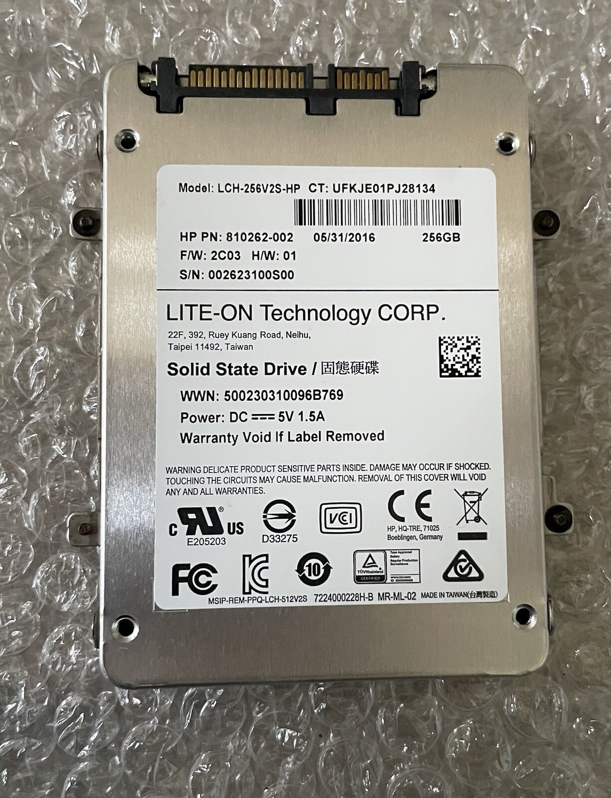 Lite-On LCH-256V2S-HP 810262-002 256GB SSD SATA 2.5'' Solid State Drive