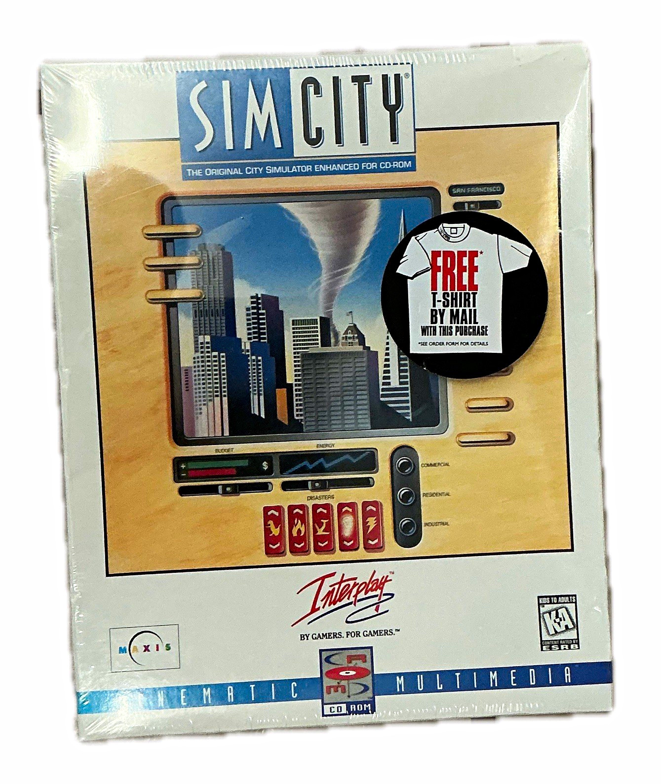 Interplay SimCity Enhanced CD-ROM Big Box PC DOS Simulation Game, English