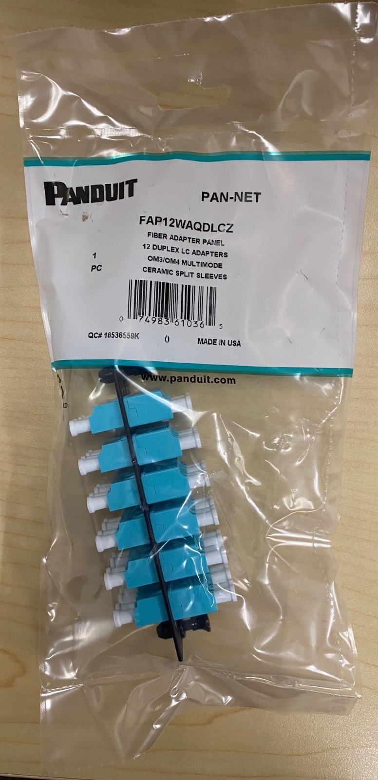 Panduit FAP12WAQDLCZ Optical LC 12-Port Adapter Panel