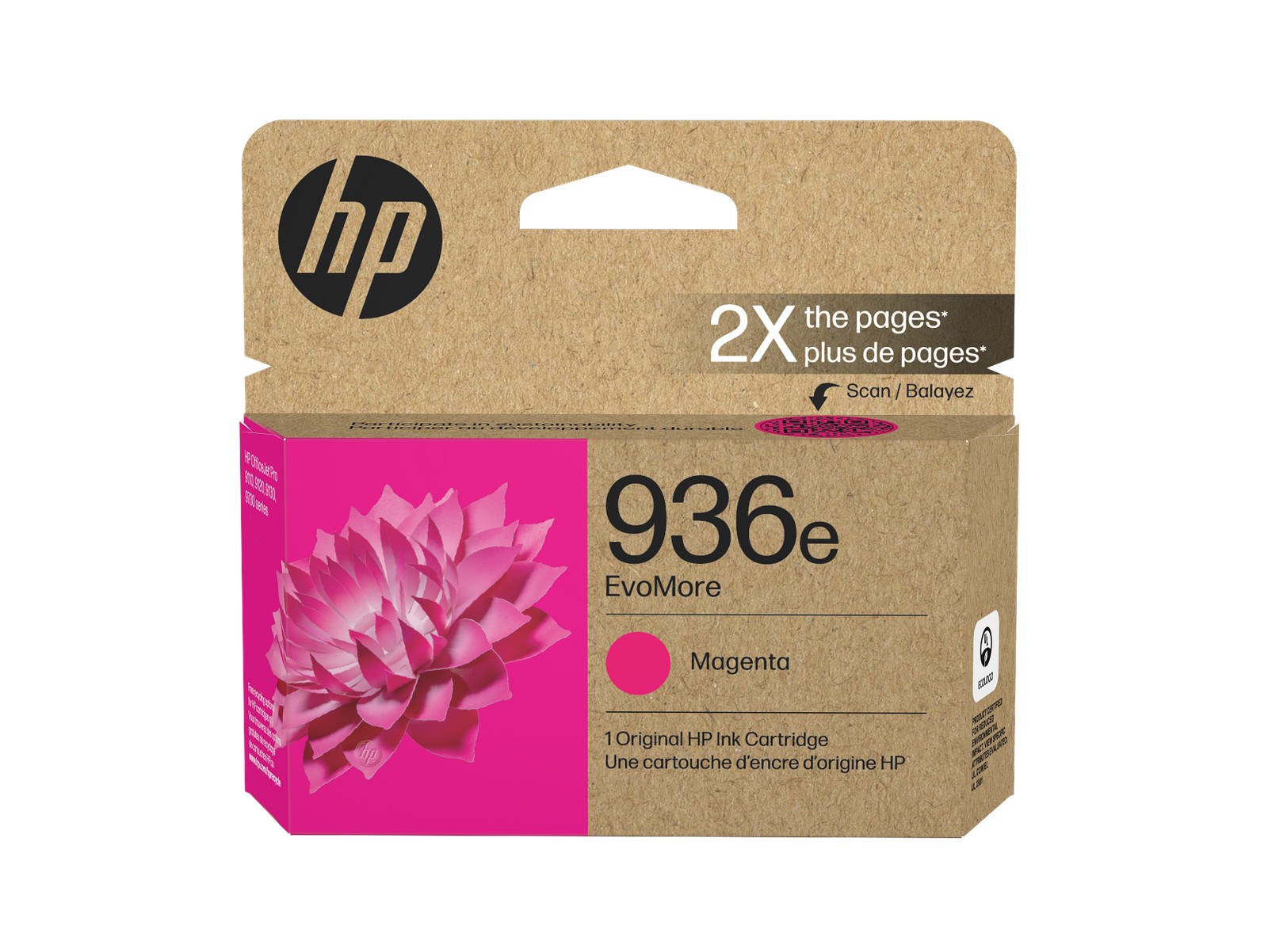 HP 936e EvoMore Magenta Original Ink Cartridge, ~1,650 pages, 4S6V4LN
