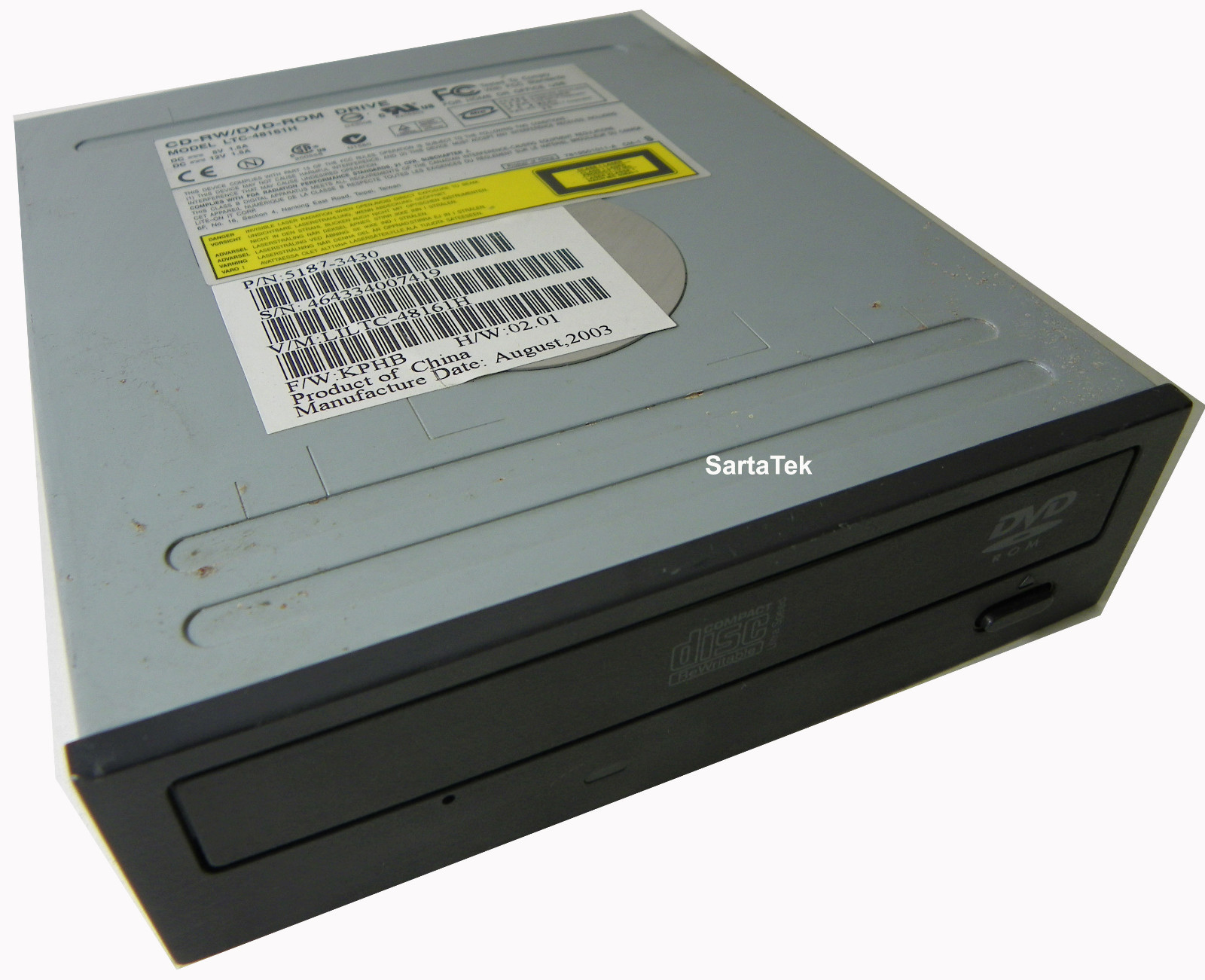  Lite-On IT LTC-48161H CD-RW/DVD-ROM Combo IDE Drive BLACK HP P/N 5187-3430