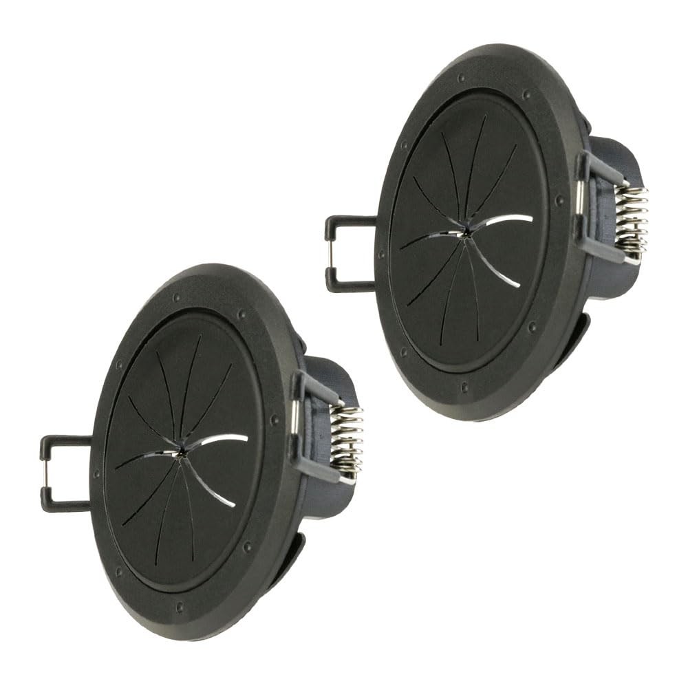 2 PCS Cable Pass Through Port Spring Lock 2 Port Black Wall Plate Wire Hider