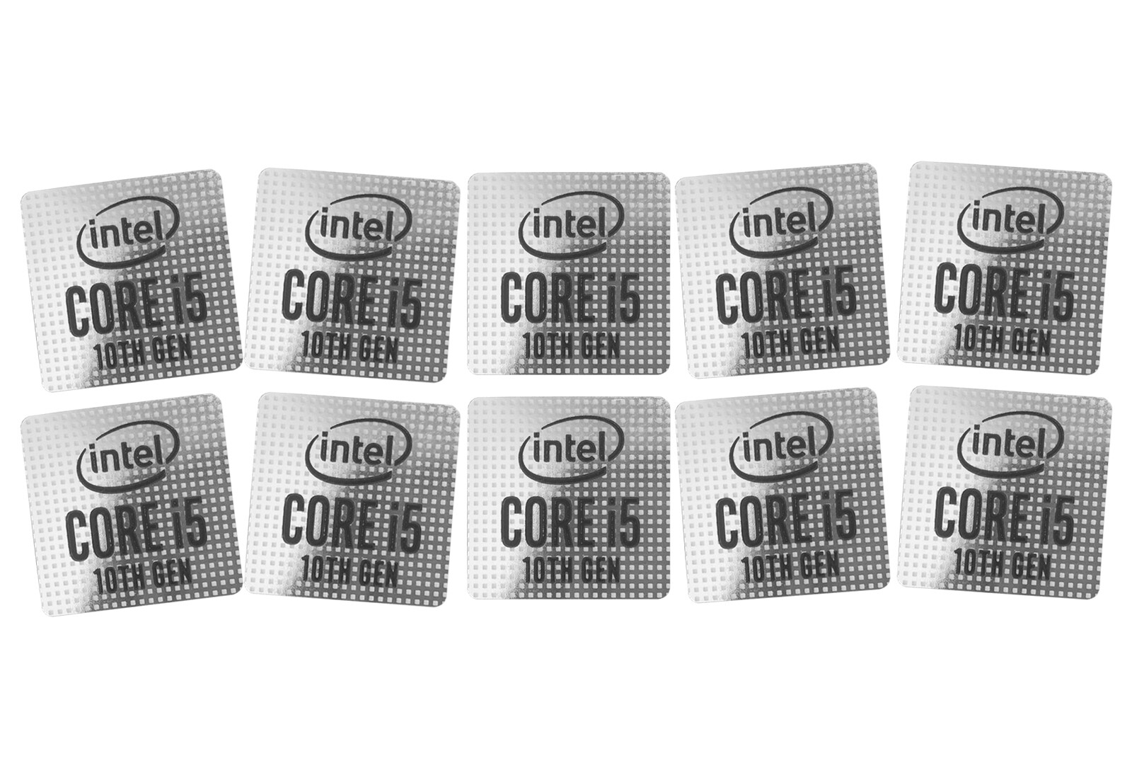 10 pcs Sticker for CORE i5 10th GEN Silver Logo Decal 18mm x 18mm generation