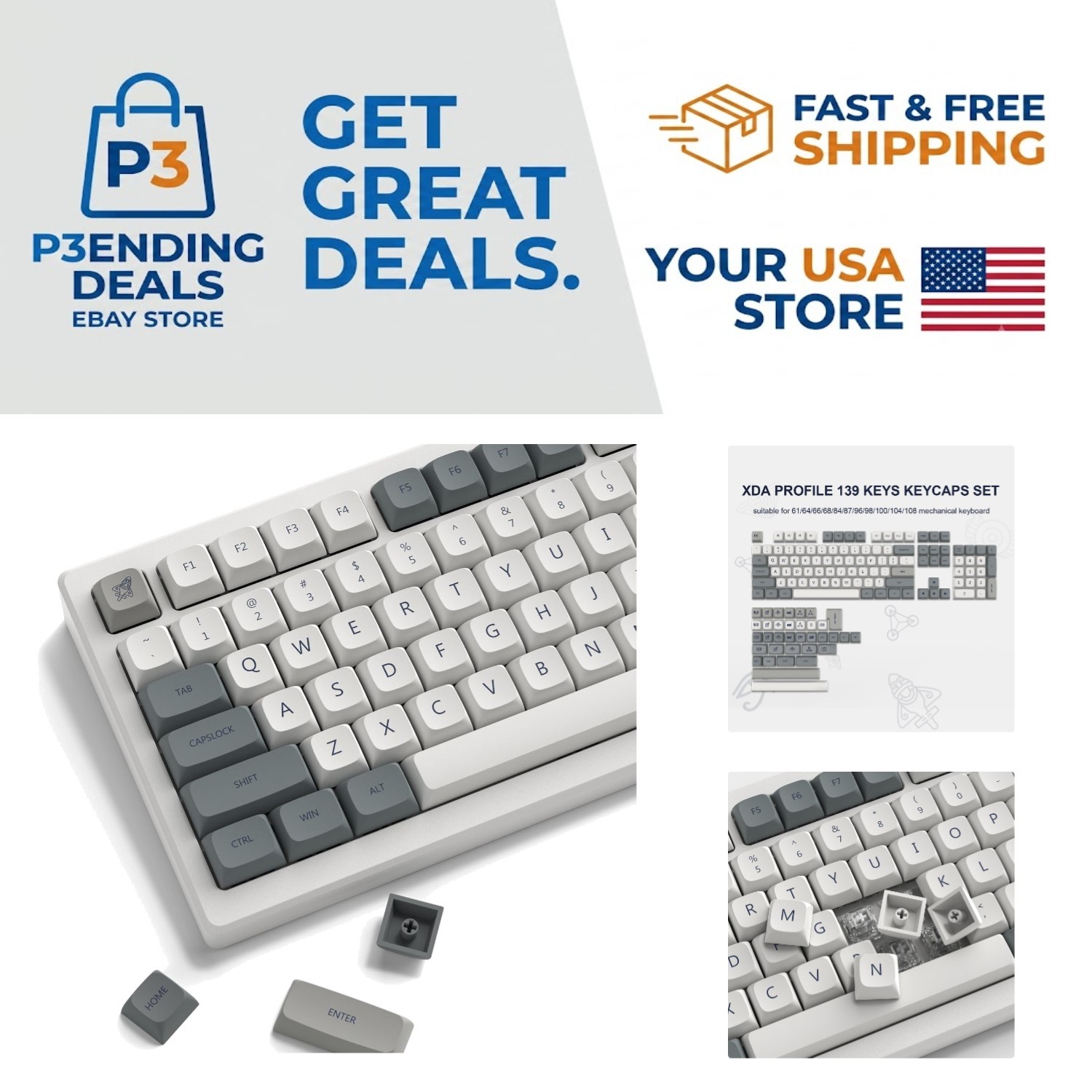 Stylish Retro PBT Keycaps - 139 Durable Keys for Custom Mechanical Keyboards