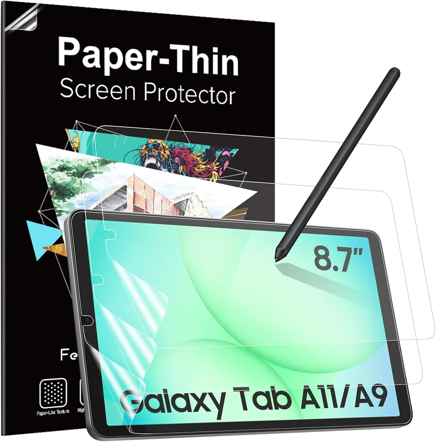 3 Pack Paper-Feel Screen Protector for 8.7 Inch Samsung Galaxy Tab A11 2025