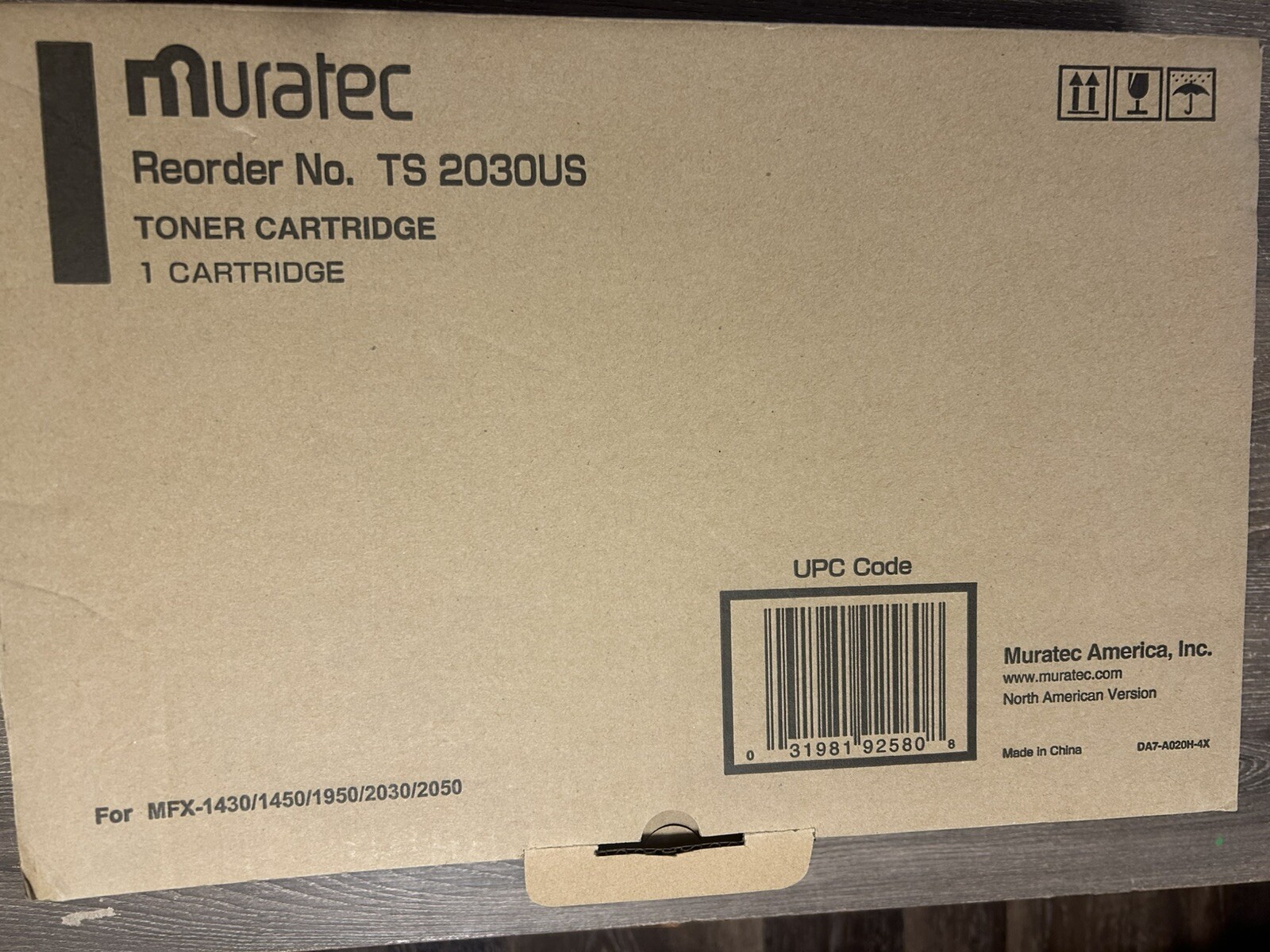 Muratec Black Toner Cartridge TS2030US New In Box