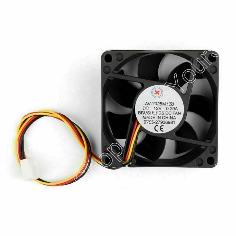 DC Brushless Cooling PC Computer Fan 12V 7025B 70x70x25mm 0.2A 3 Pin Wire UE