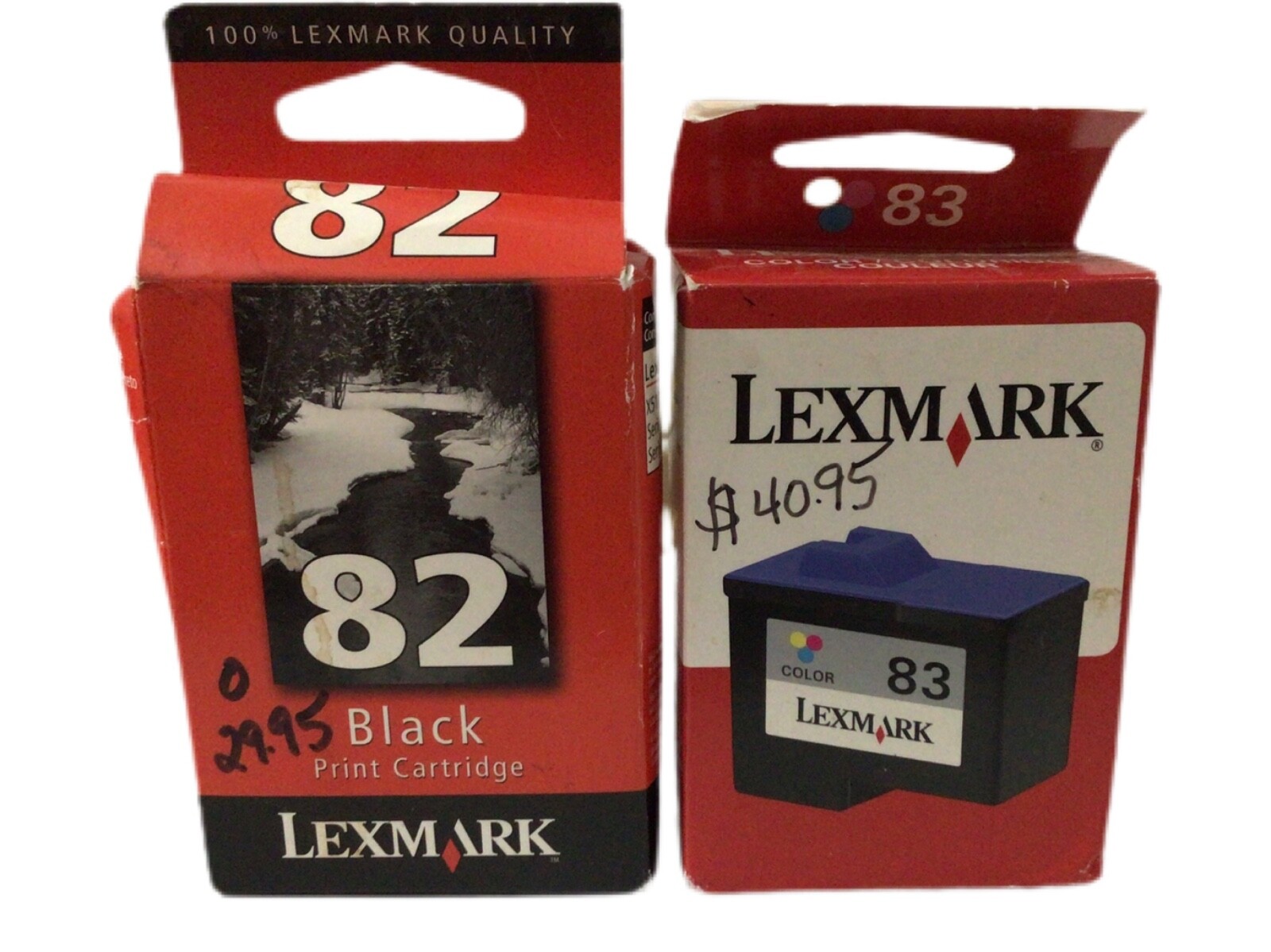 1 Genuine Black Lexmark 82 And 1 Genuine Color Lexmark 83