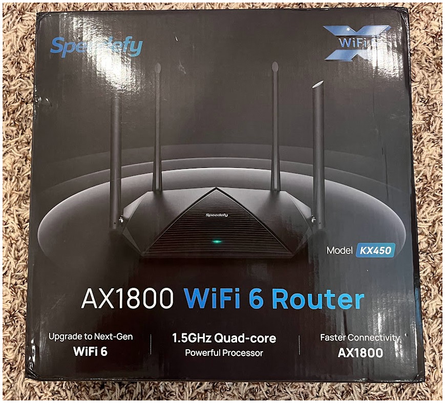 Speedefy AX1800 Smart WiFi 6 Router 4-Stream Dual Band Wireless, KX450